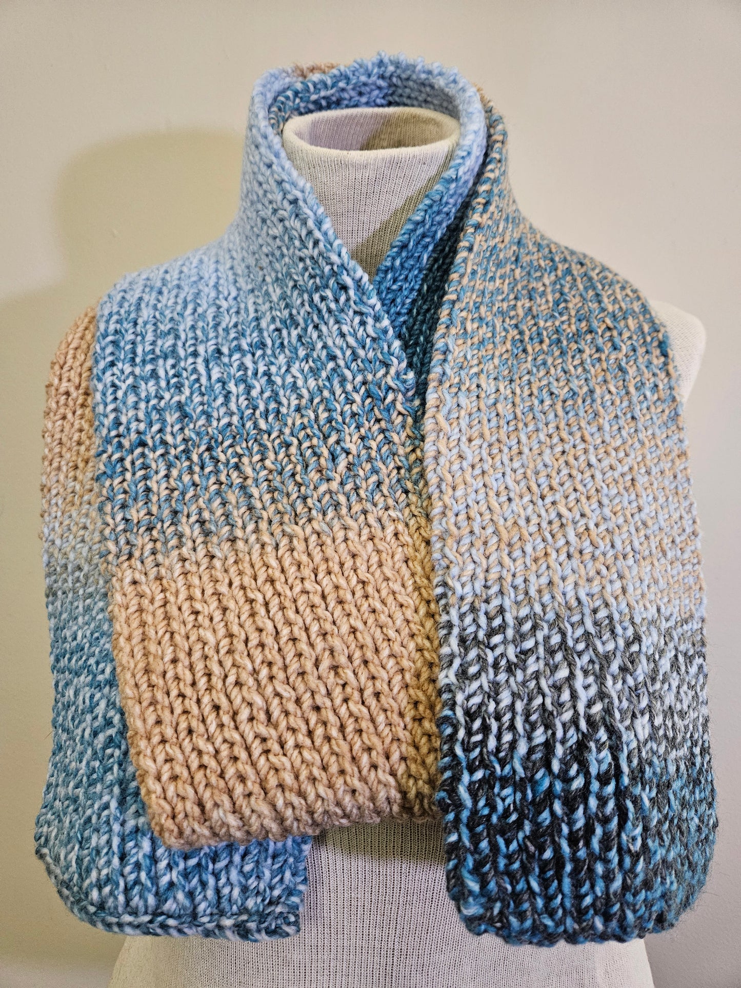 Blue & Tan Premium Scarf & Hat