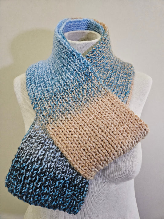 Blue & Tan Premium Scarf & Hat